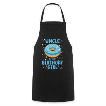 Oncle de l’enfant d’anniversaire fille - Tablier de cuisine - noir - Devant - AI Model Male 185 dark (185cm)