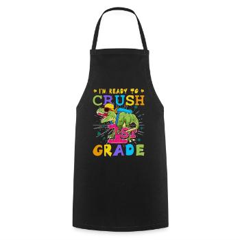 Ich bin bereit, Regenbogenmädchen Jungen der 1. Klasse zu zerquetschen - Kochschürze - Schwarz - Vorne - AI Model Male 185 dark (185cm)