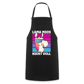 Lama mich nicht voll Lama Spruch Alpaka Sprüche - Kochschürze - Schwarz - Vorne - AI Model Male 185 dark (185cm)