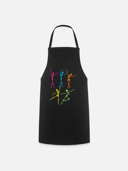 Squelettes dansants colorés - Tablier de cuisine - noir
