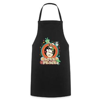 Love and Peace Easter - Flowerpower Oster Desig - Cooking Apron - black - Front - AI Model Male 185 dark (185cm)