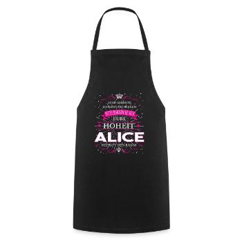 Eure Hoheit Alice betritt den Raum - Kochschürze - Schwarz - Vorne - AI Model Male 185 dark (185cm)
