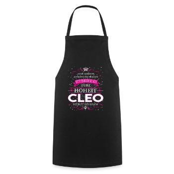 Eure Hoheit Cleo betritt den Raum - Kochschürze - Schwarz - Vorne - AI Model Male 185 dark (185cm)