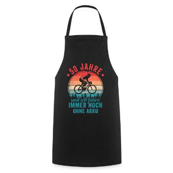 Radfahrer 50. Geburtstag Fahrrad ohne Akku - Kochschürze - Schwarz - Vorne - AI Model Male 185 dark (185cm)