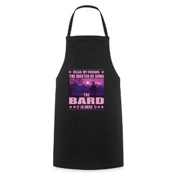Bard, Master of Songs, Pen an Paper Design - Cooking Apron - black - Front - AI Model Male 185 dark (185cm)