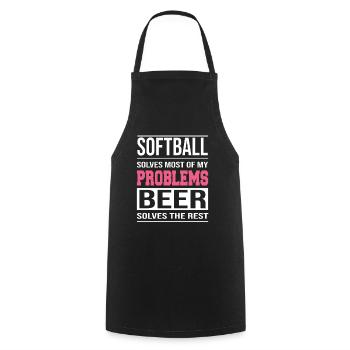 Softball löst die meisten meiner Probleme Design - Kochschürze - Schwarz - Vorne - AI Model Male 185 dark (185cm)