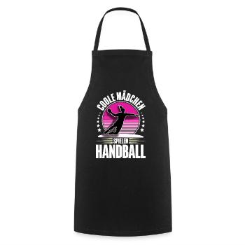 Handball Handballerin - Kochschürze - Schwarz - Vorne - AI Model Male 185 dark (185cm)