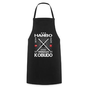Hanbo Okinawa Kobudo Design - Kochschürze - Schwarz - Vorne - AI Model Male 185 dark (185cm)