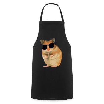 Hamster Menno mit Sonnebrille cool - Kochschürze - Schwarz - Vorne - AI Model Male 185 dark (185cm)