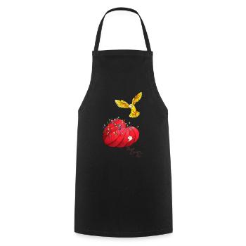Pic de Coeur - Cooking Apron - black - Front - AI Model Male 185 dark (185cm)