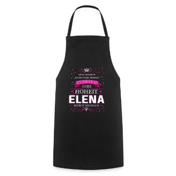 Eure Hoheit Elena betritt den Raum - Kochschürze - Schwarz - Vorne - AI Model Male 185 dark (185cm)