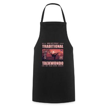 Taekwondo Corée 3 - Tablier de cuisine - noir - Devant - AI Model Male 185 dark (185cm)