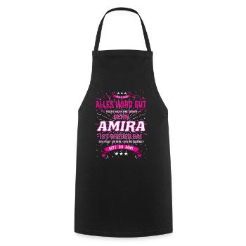 Amira Design - Alles wird gut - Kochschürze - Schwarz - Vorne - AI Model Male 185 dark (185cm)