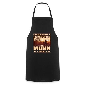 The Monk, Master of AI - great role-playing game design - Cooking Apron - black - Front - AI Model Male 185 dark (185cm)