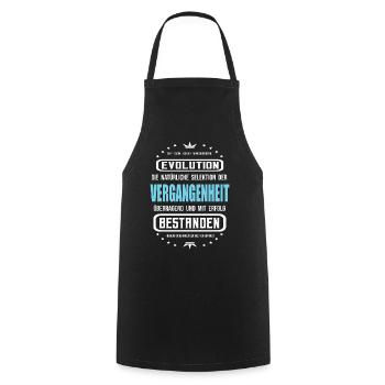 Past, Evolution, Development - Cooking Apron - black - Front - AI Model Male 185 dark (185cm)