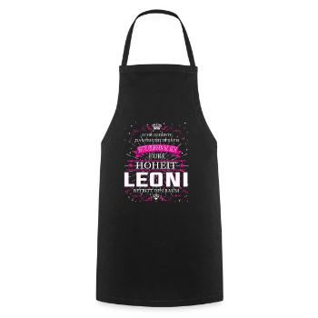Eure Hoheit Leoni betritt den Raum - Kochschürze - Schwarz - Vorne - AI Model Male 185 dark (185cm)