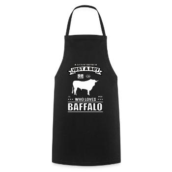 Juste un garçon qui aime la tenue de buffle - Tablier de cuisine - noir - Devant - AI Model Male 185 dark (185cm)