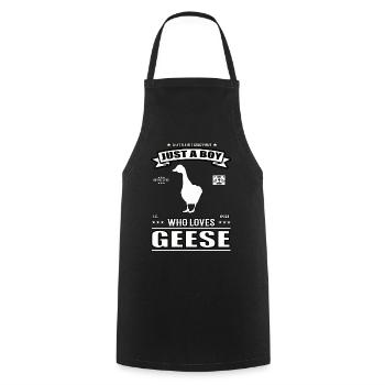 Just a Boy Who Loves Goose Outfit - Cooking Apron - black - Front - AI Model Male 185 dark (185cm)