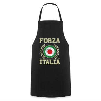 Forza Italia, das coole Italien Design - Kochschürze - Schwarz - Vorne - AI Model Male 185 dark (185cm)