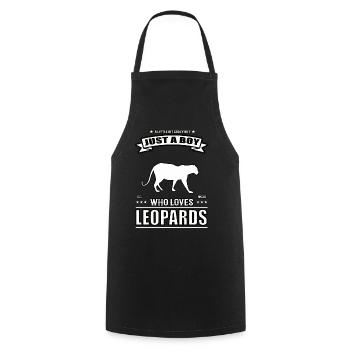 Juste un garçon qui aime la tenue léopard - Tablier de cuisine - noir - Devant - AI Model Male 185 dark (185cm)