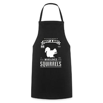Just a Boy Who Loves Squirrel Outfit - Cooking Apron - black - Front - AI Model Male 185 dark (185cm)