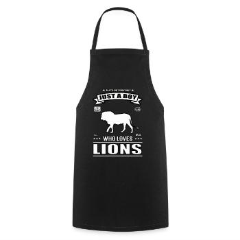 Juste un garçon qui aime la tenue des Lions - Tablier de cuisine - noir - Devant - AI Model Male 185 dark (185cm)