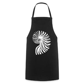 Motif Nautique Spirale Contrastée - Tablier de cuisine - noir - Devant - AI Model Male 185 dark (185cm)