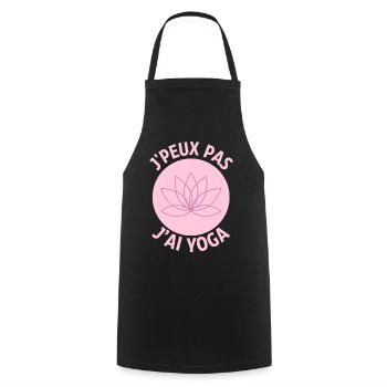 Je peux pas j ai yoga - Tablier de cuisine - noir - Devant - AI Model Male 185 dark (185cm)