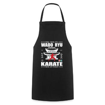 Conception d’arts martiaux Wado-Ryu cool avec kanji - Tablier de cuisine - noir - Devant - AI Model Male 185 dark (185cm)