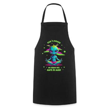 Alien Regelt das ! - Kochschürze - Schwarz - Vorne - AI Model Male 185 dark (185cm)