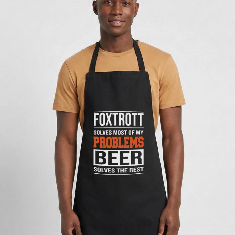 Foxtrot solves problems, beer solves the rest Cooking Apron