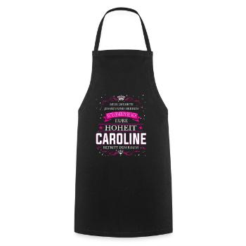 Eure Hoheit Caroline betritt den Raum - Kochschürze - Schwarz - Vorne - AI Model Male 185 dark (185cm)