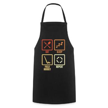 Eat Sleep Hockey sur gazon Replay - Tablier de cuisine - noir - Devant - AI Model Male 185 dark (185cm)