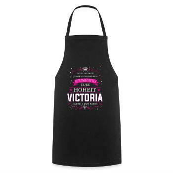 Eure Hoheit Victoria betritt den Raum - Kochschürze - Schwarz - Vorne - AI Model Male 185 dark (185cm)