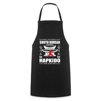 Conception d’arts martiaux Hapkido cool avec Kanji - Tablier de cuisine - noir - Devant - AI Model Male 185 dark (185cm)