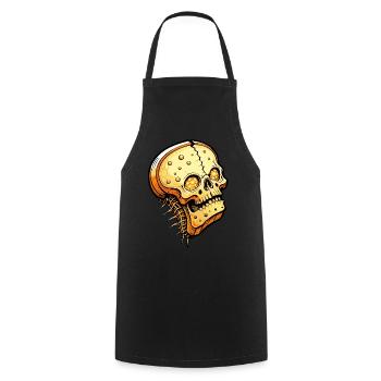Toast Skull // Totenkopf Toastbrot // Food FS0095 - Cooking Apron - black - Front - AI Model Male 185 dark (185cm)