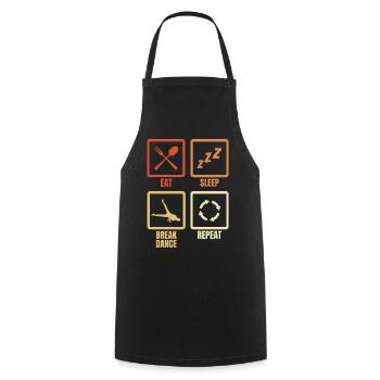 Essen Schlafen Breakdance Wiederholen - Kochschürze - Schwarz - Vorne - AI Model Male 185 dark (185cm)