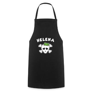Design Pirate Helena pour filles et femmes - Tablier de cuisine - noir - Devant - AI Model Male 185 dark (185cm)