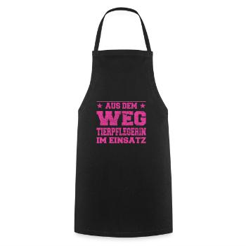 Out of the Way Zookeeper in Action Design - Cooking Apron - black - Front - AI Model Male 185 dark (185cm)