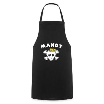 Piratin Mandy Design für Mädchen und Frauen - Kochschürze - Schwarz - Vorne - AI Model Male 185 dark (185cm)