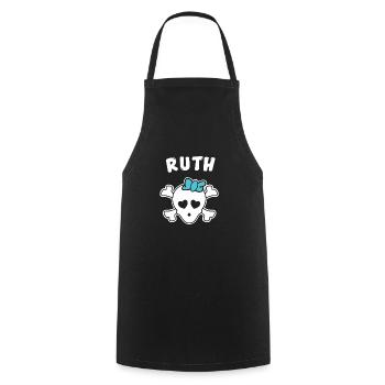 Pirate Ruth Design pour les filles et les femmes - Tablier de cuisine - noir - Devant - AI Model Male 185 dark (185cm)