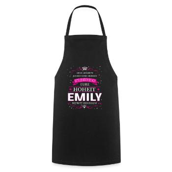 Her Highness Emily enters the room - Cooking Apron - black - Front - AI Model Male 185 dark (185cm)
