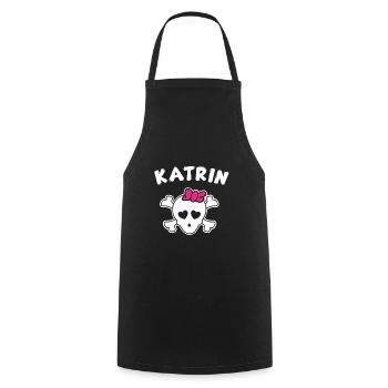 Pirate Katrin Design pour les filles et les femmes - Tablier de cuisine - noir - Devant - AI Model Male 185 dark (185cm)