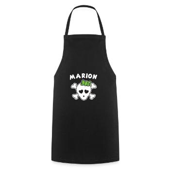 Pirate Marion Design pour les filles et les femmes - Tablier de cuisine - noir - Devant - AI Model Male 185 dark (185cm)