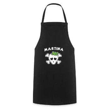 Pirate Martina Design pour les filles et les femmes - Tablier de cuisine - noir - Devant - AI Model Male 185 dark (185cm)