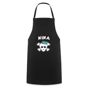 Pirate Nina Design pour les filles et les femmes - Tablier de cuisine - noir - Devant - AI Model Male 185 dark (185cm)