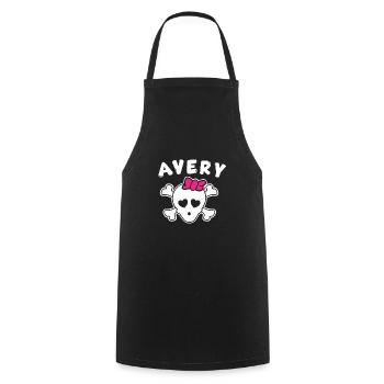 Design Pirate Avery pour filles et femmes - Tablier de cuisine - noir - Devant - AI Model Male 185 dark (185cm)