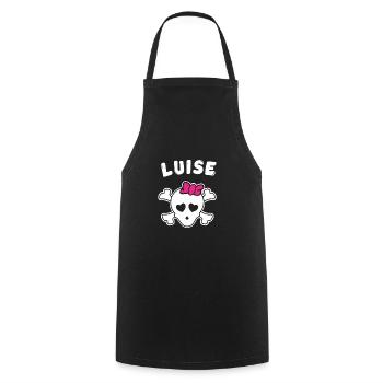 Pirate Luise Design for Girls and Women - Cooking Apron - black - Front - AI Model Male 185 dark (185cm)