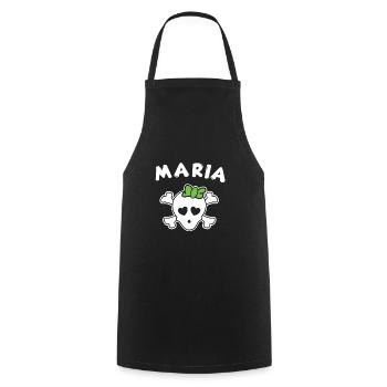 Design Pirate Maria pour filles et femmes - Tablier de cuisine - noir - Devant - AI Model Male 185 dark (185cm)