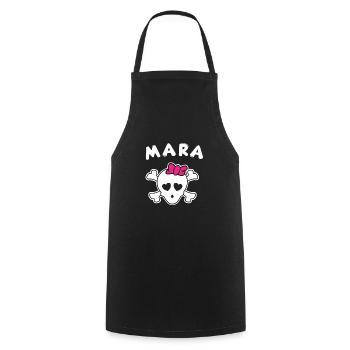 Piratin Mara Design für Mädchen und Frauen - Kochschürze - Schwarz - Vorne - AI Model Male 185 dark (185cm)